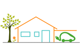 une maison &eacute;quip&eacute;e d'une borne de recharge